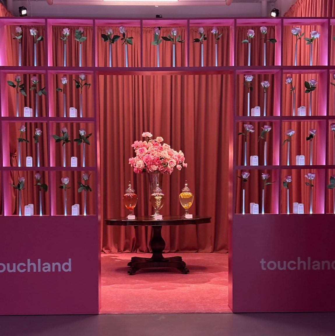 Touchland Blush Factory pop-up installation in Los Angeles